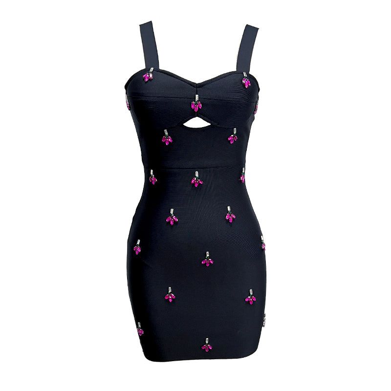 Floral Crystal Detail Dress HV1474