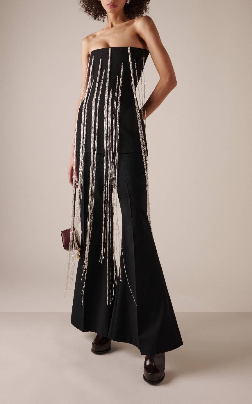 Strapless Chain Detail Jumpsuit Black HV1680