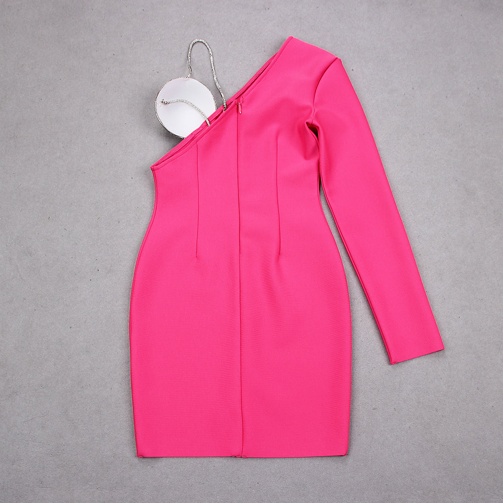 Long Sleeve Rhinestone Bustier Dress HV8724