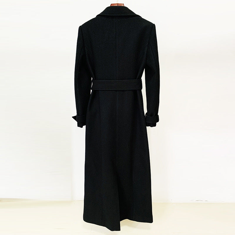 Long Sleeve Midi Coat Black