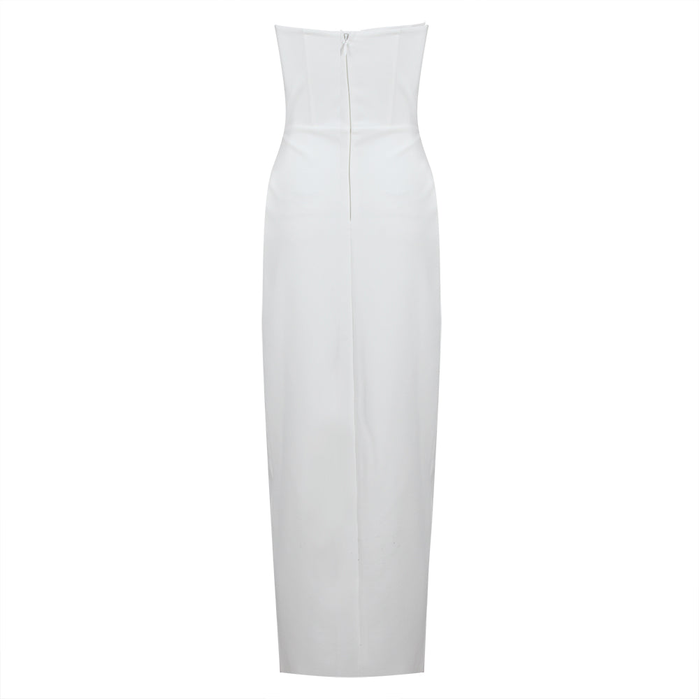 Strapless Rose Bustier Maxi Dress HV9592