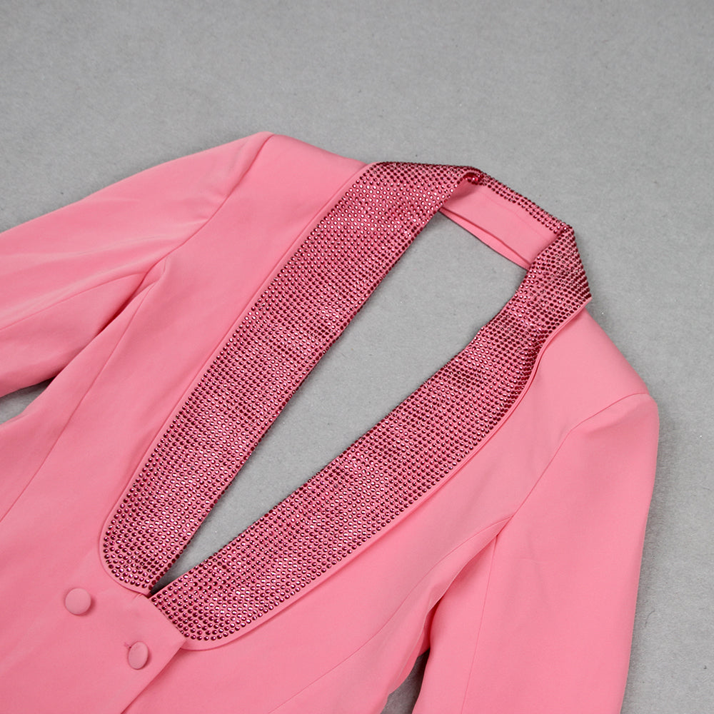 Embellished Backless Blazer Dress HV9323