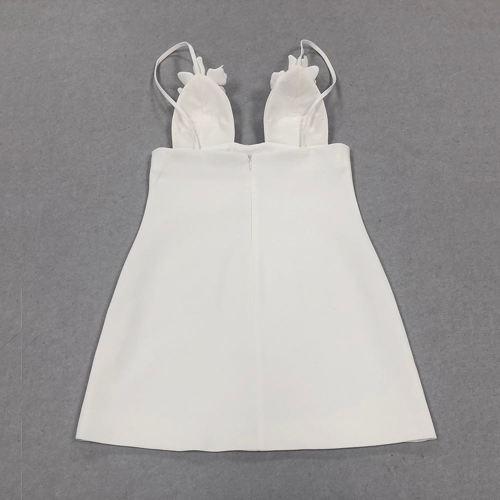 Floral Bustier A Line Dress White HV1355