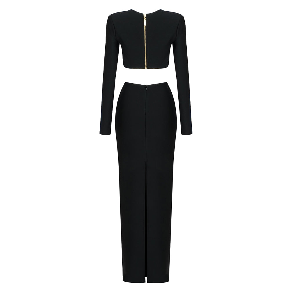 Long Sleeve Two Piece Maxi Dress HV8590