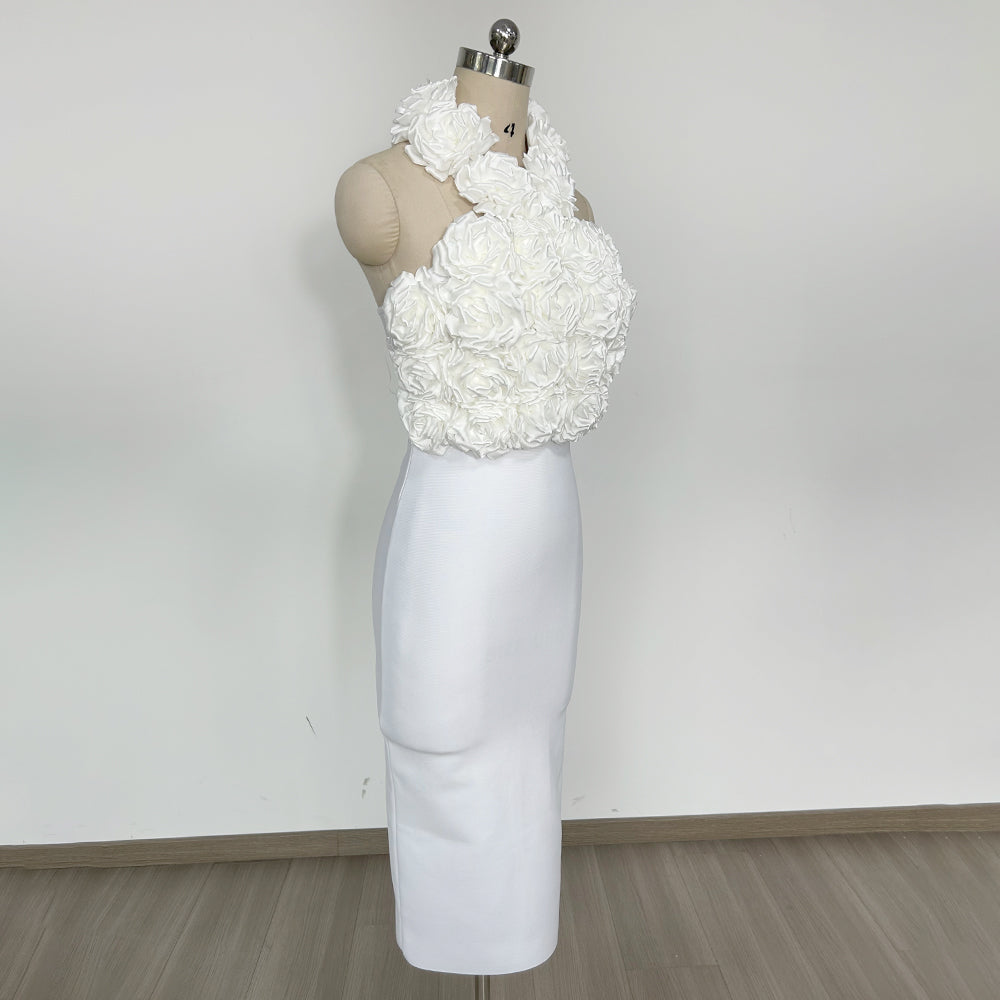 Halter Floral Midi Dress HV1996