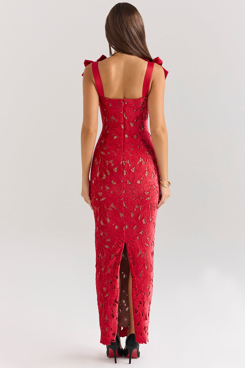Crochet Maxi Dress Red