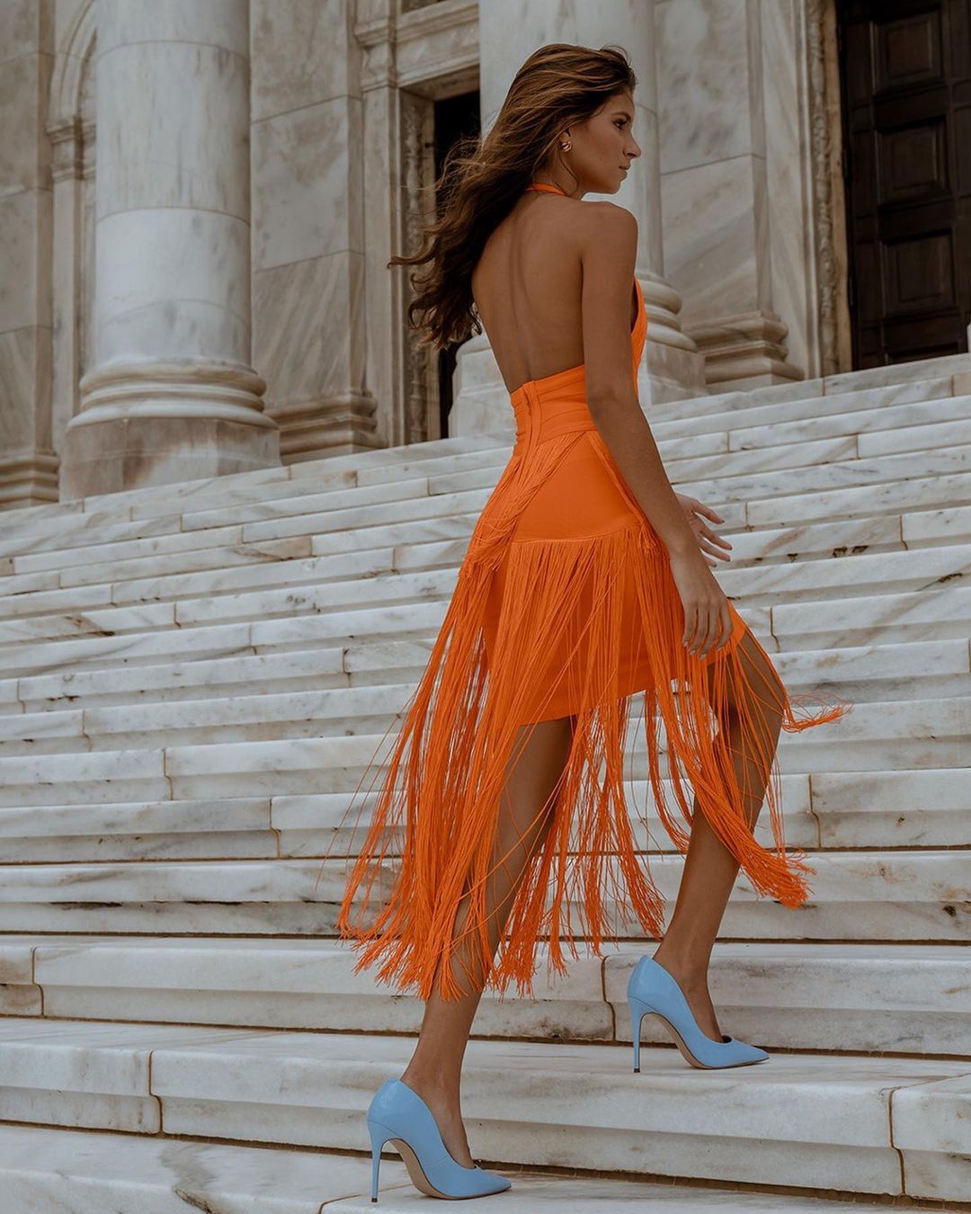 Halter Tassel Midi Dress HV7533