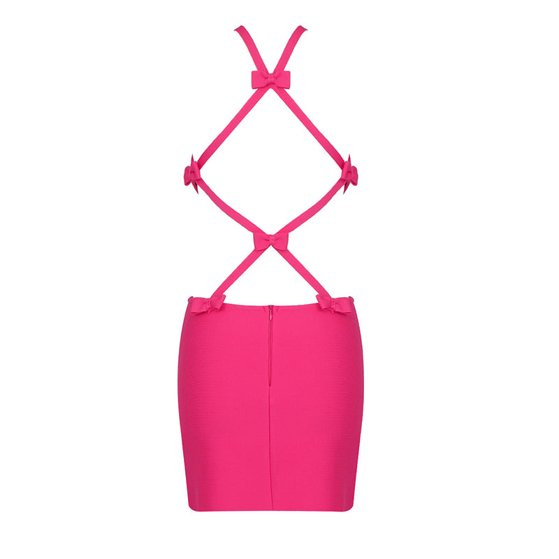 Halter Bow Detail Strappy Dress HV8414