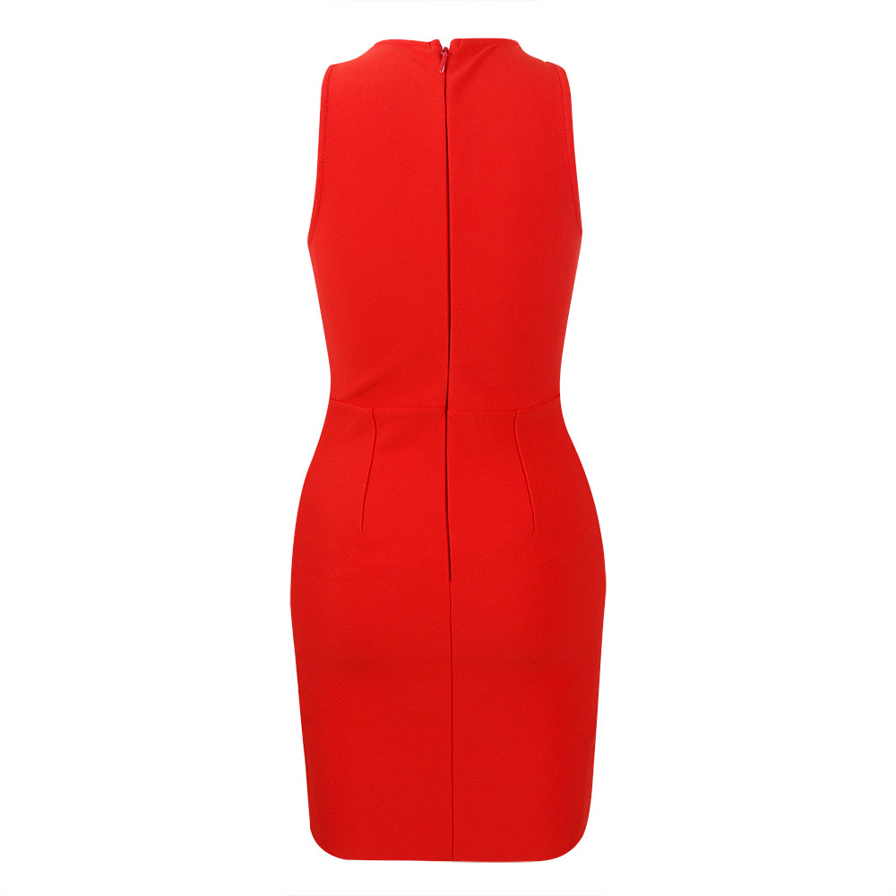 Rhinestone Trim Mesh Dress HV8793