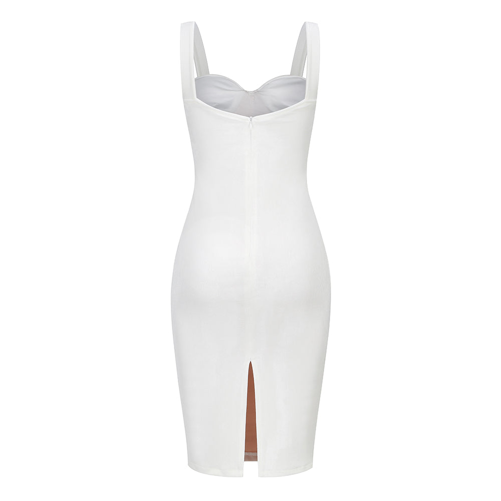 Bustier Structured Mesh Midi Dress HV8998