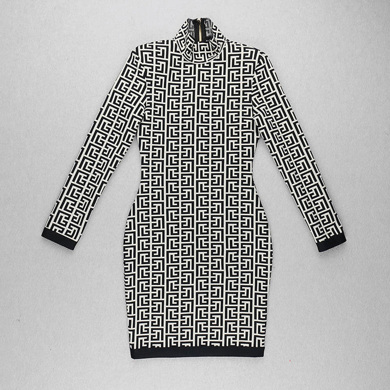 Long Sleeve Printed Dress HV7232