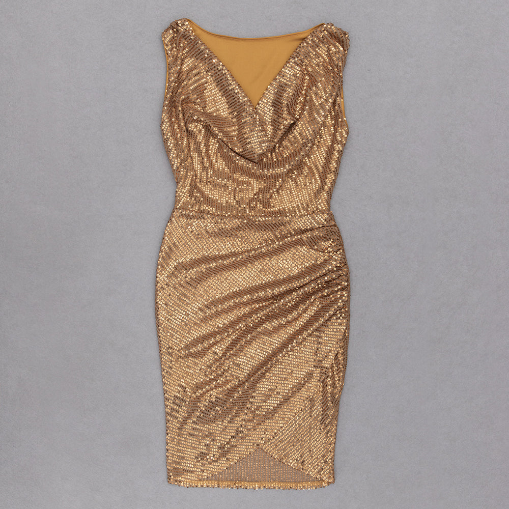 Draped Sequined Dress HV8953
