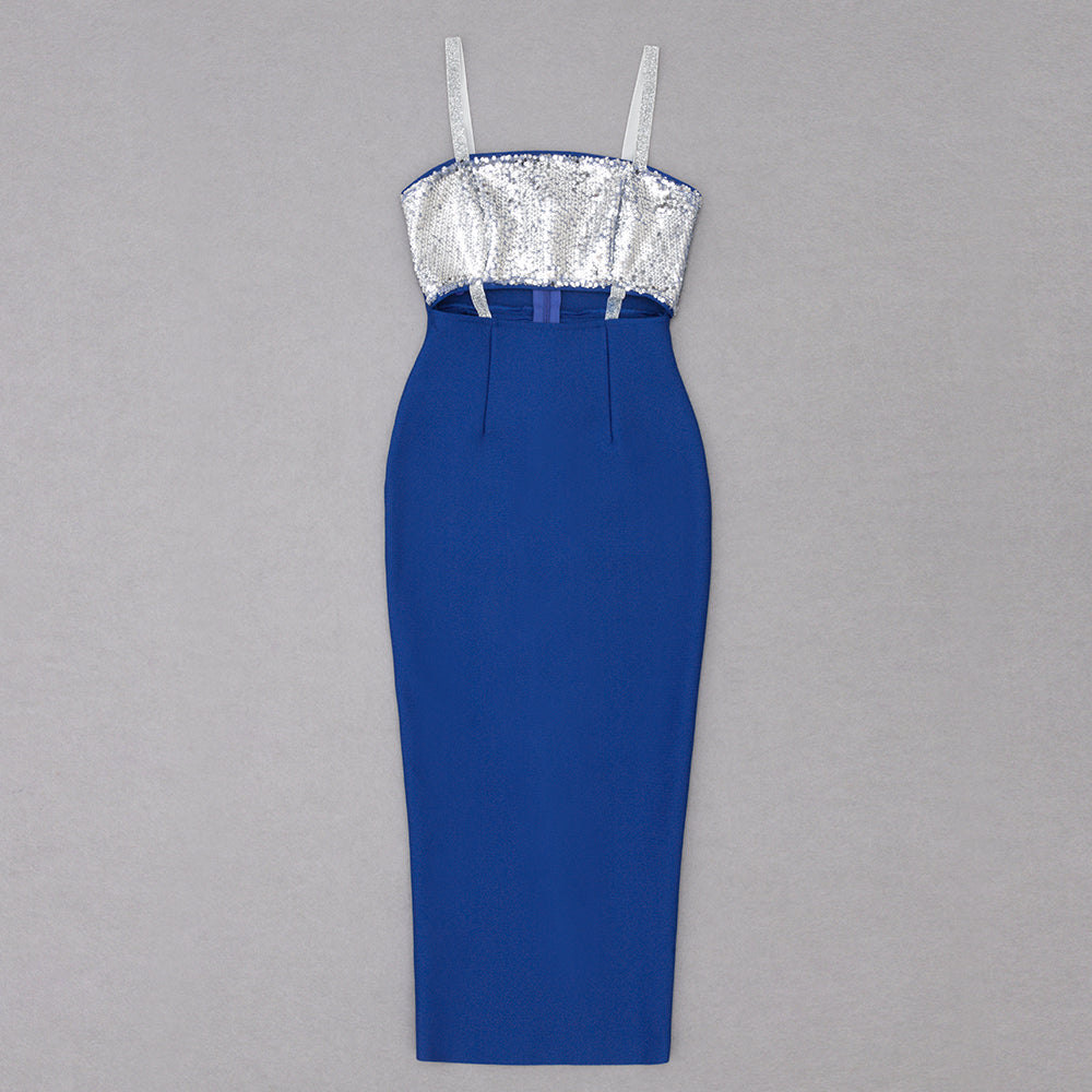 Sequined Cut Out Midi Dress HV8750