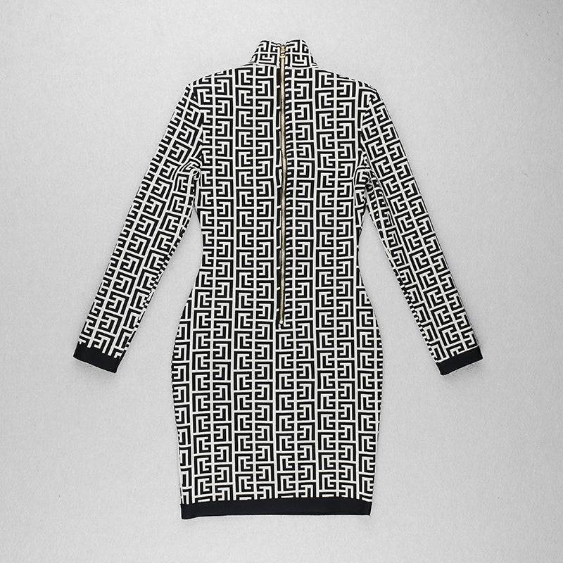 Long Sleeve Printed Dress HV7232