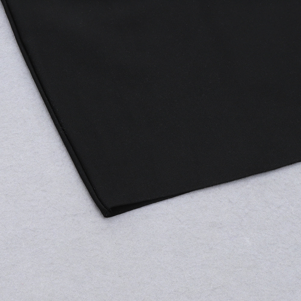 Bow Detail Midi Dress Black White HV8691