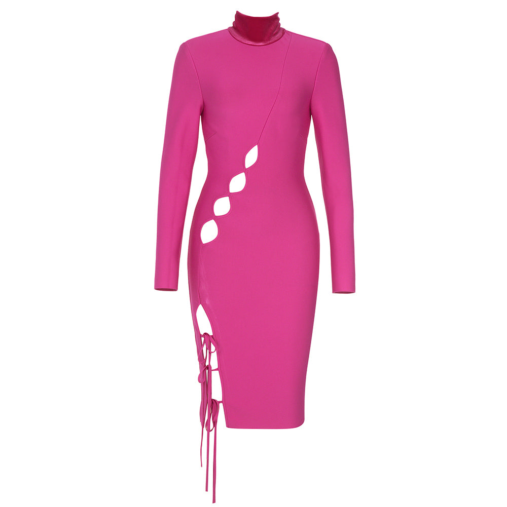 Long Sleeve Cut Out Midi Dress HV8962