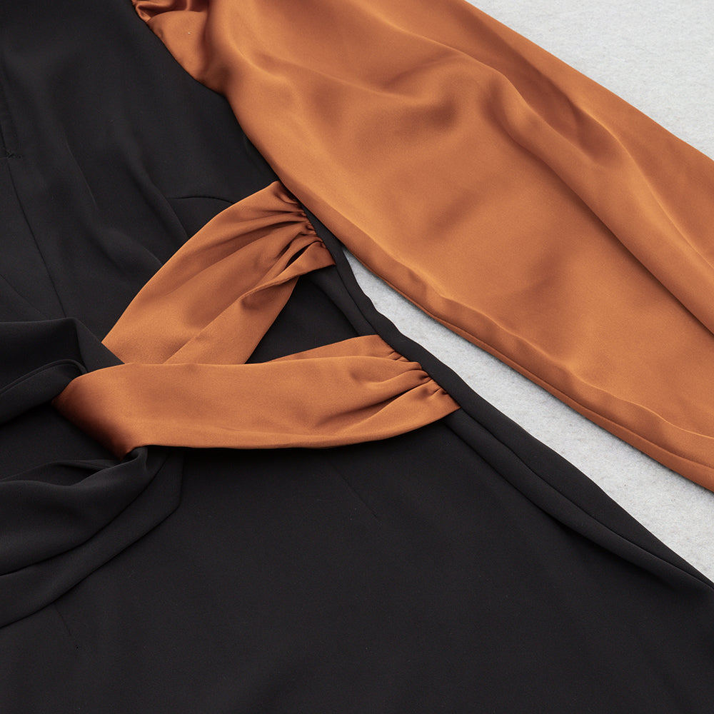 Puff Long Sleeve Midi Dress