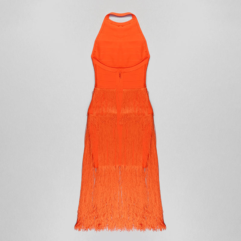 Halter Tassel Midi Dress HV7533