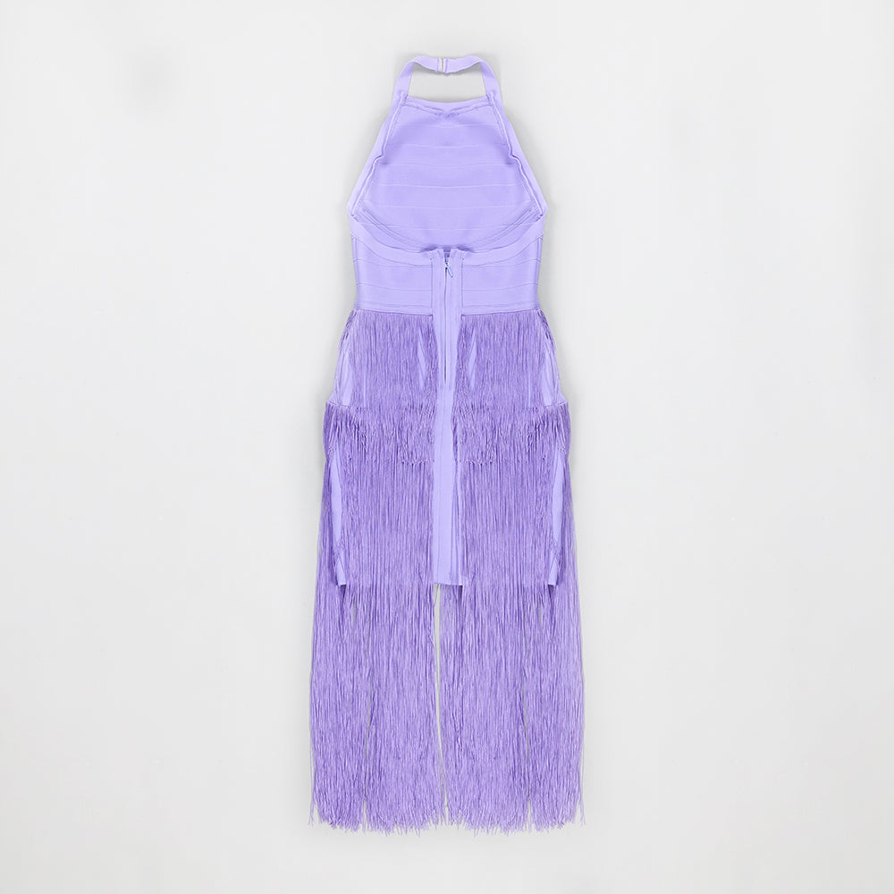 Halter Tassel Midi Dress HV7533