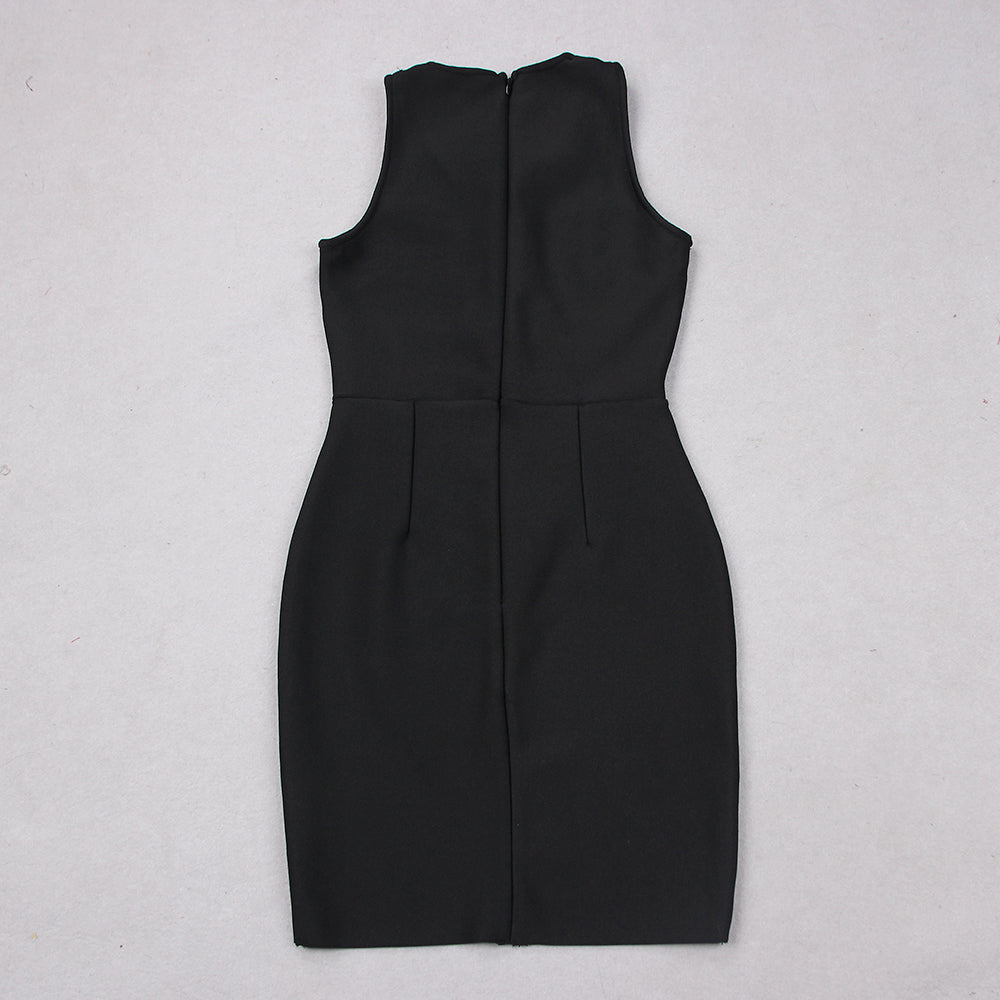 Rhinestone Trim Mesh Dress HV8793