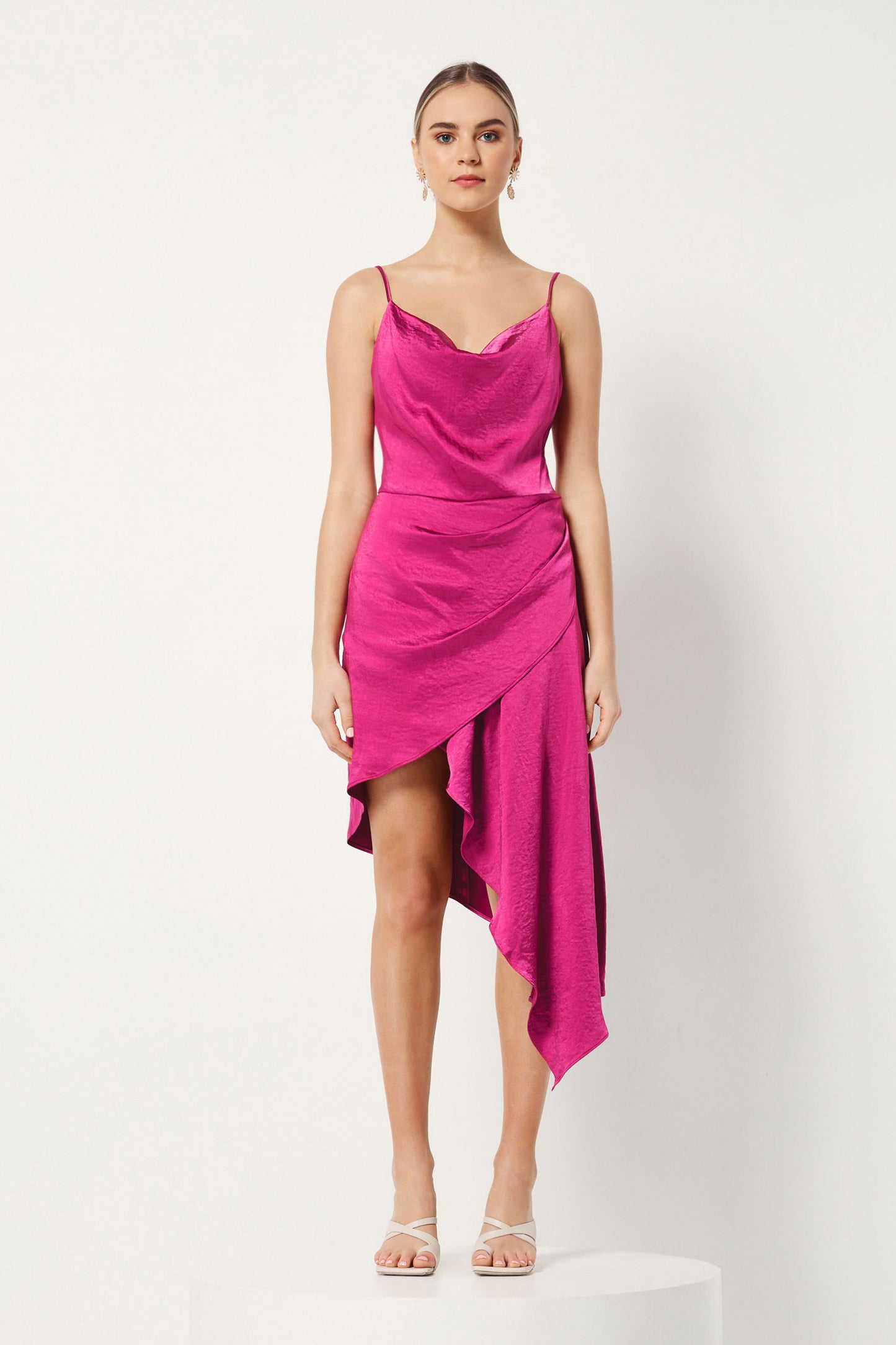 Asymmetric Draped Silk Dress HV8724