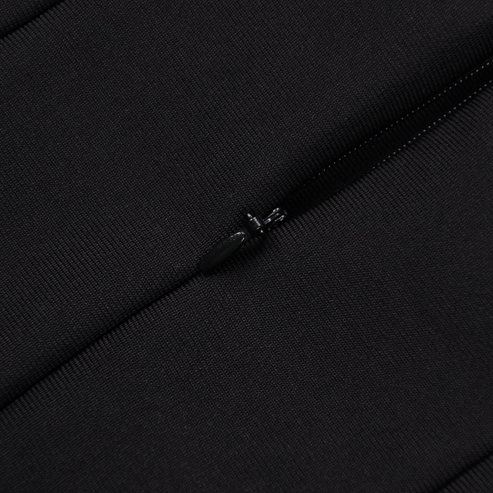 Long Sleeve Petal Detail Dress Black V9075D