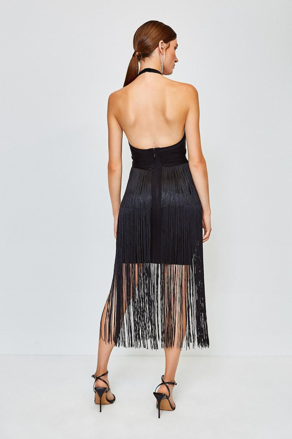 Halter Tassel Midi Dress HV7533