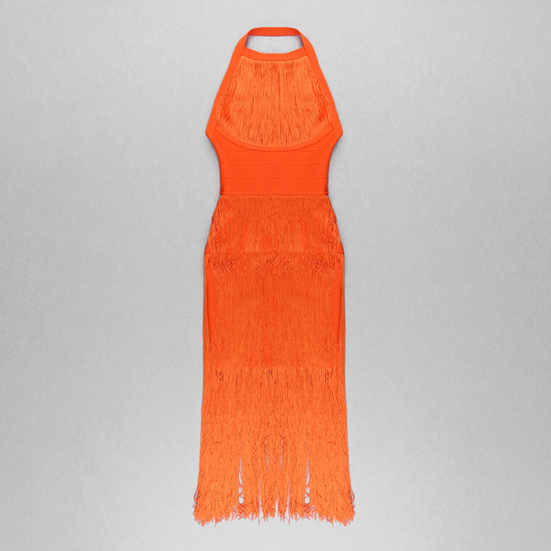 Halter Tassel Midi Dress HV7533