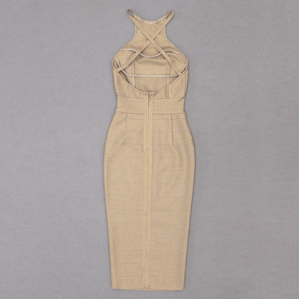 Halter Sparkly Midi Dress HV8882