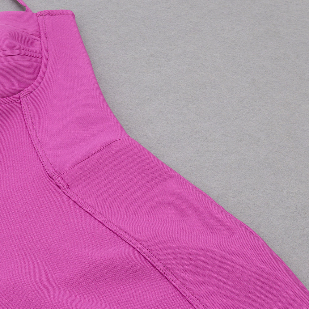 Bustier Detail Midi Dress Hot Pink V8746