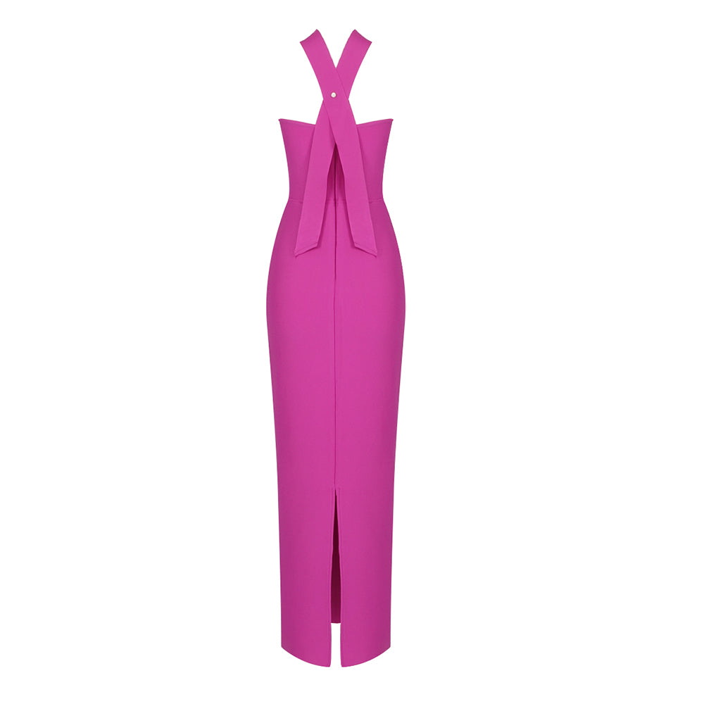 Choker Strapless Bow Maxi Dress HV8535