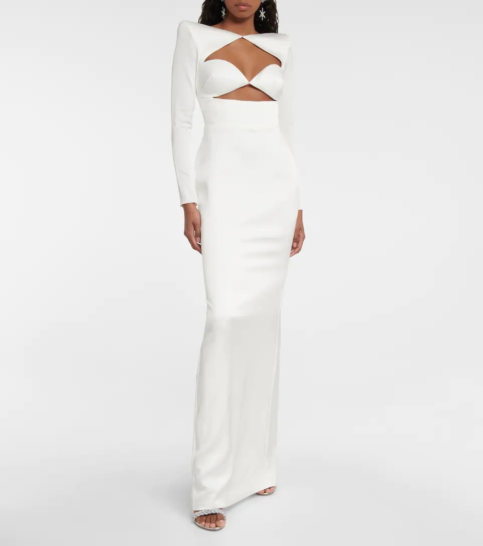 Long Sleeve Bustier Midi Dress HV8903