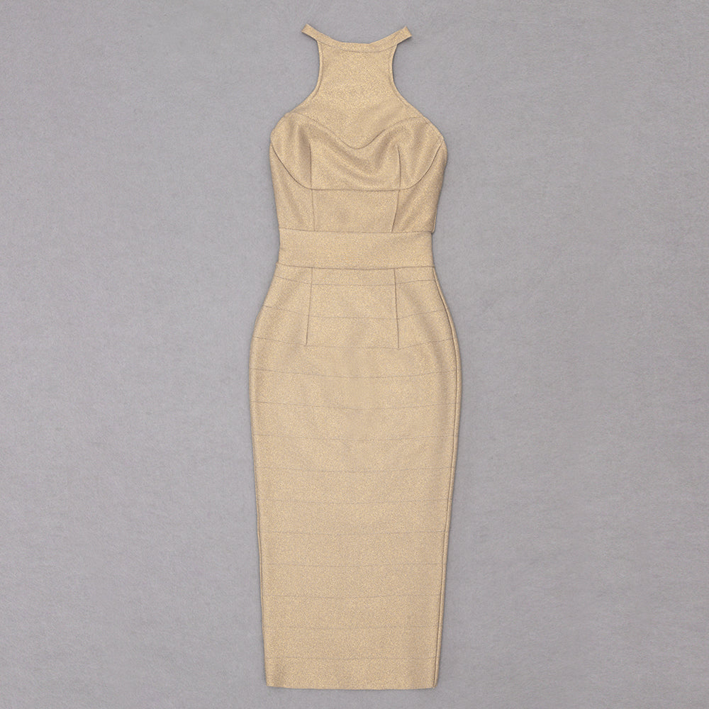 Halter Sparkly Midi Dress HV8882