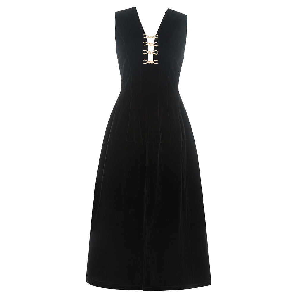 Bustier Detail Fluted Midi Dress Hot Pink HV8550