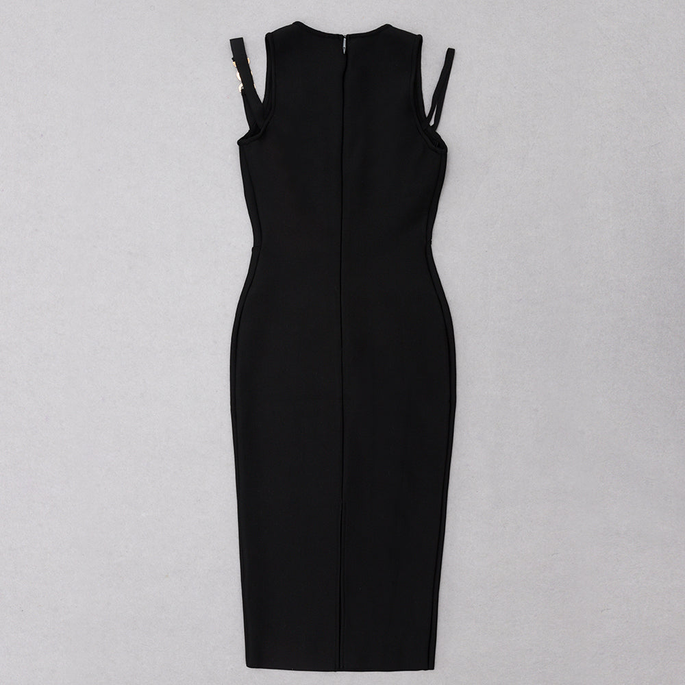 Halter Bustier Structured Midi Dress HV8860