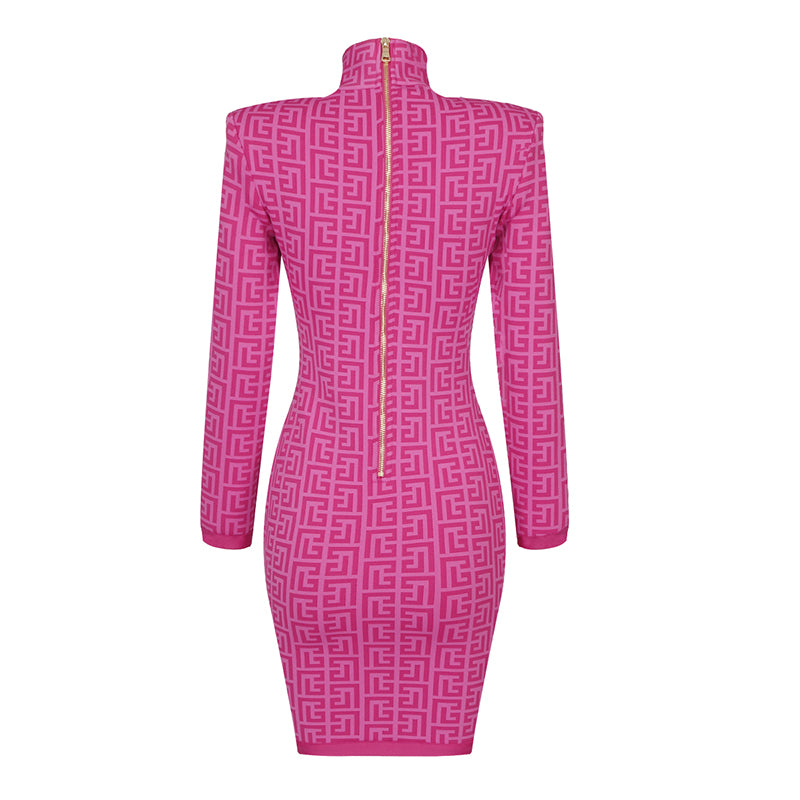 Long Sleeve Printed Dress HV7232