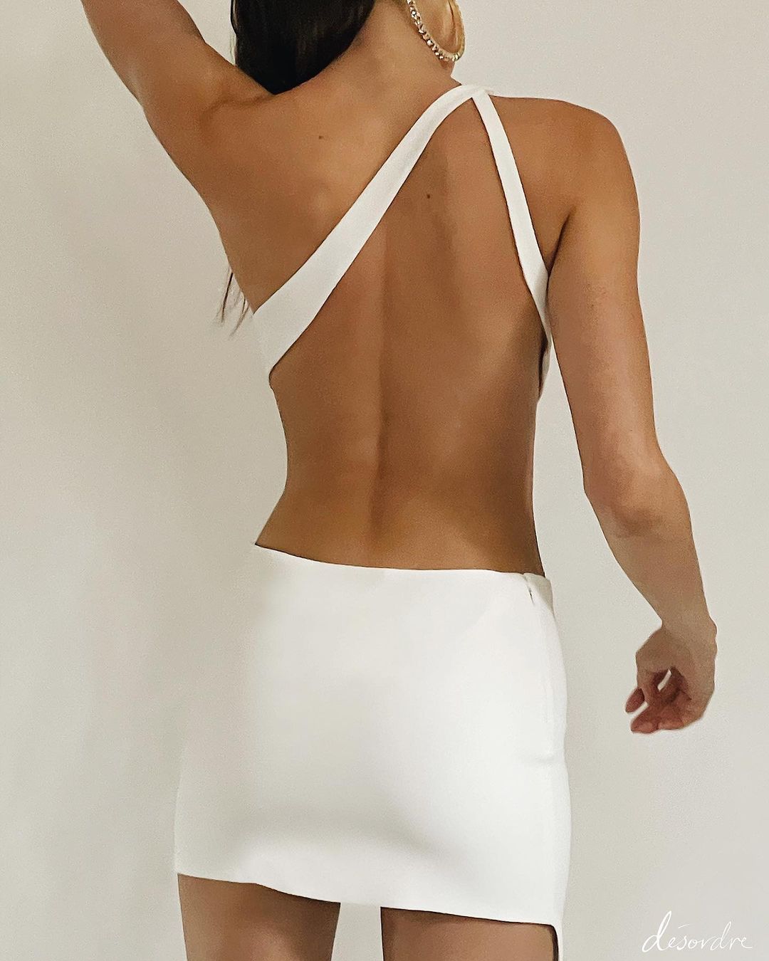 One Shoulder Cut Out Backless Dress HV7627