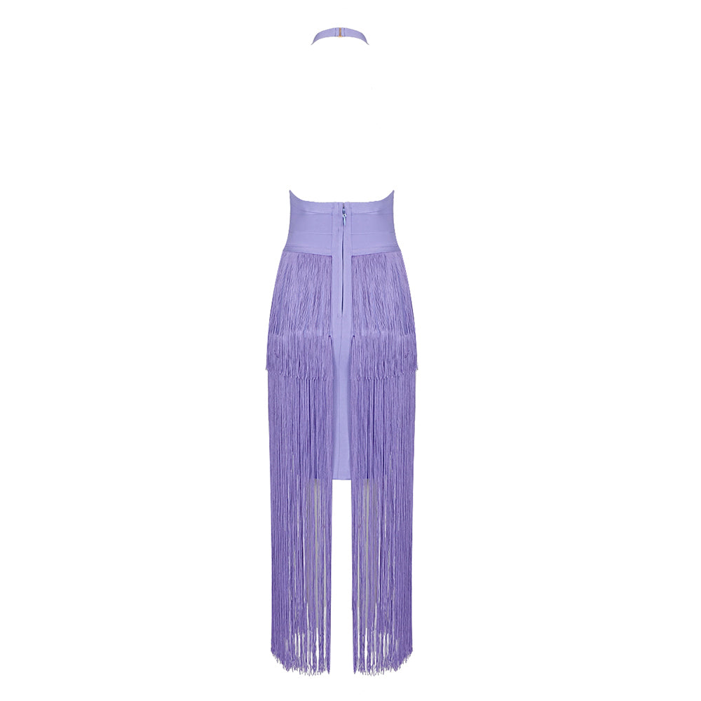 Halter Tassel Midi Dress HV7533