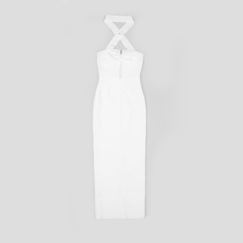 Choker Strapless Bow Maxi Dress HV8535
