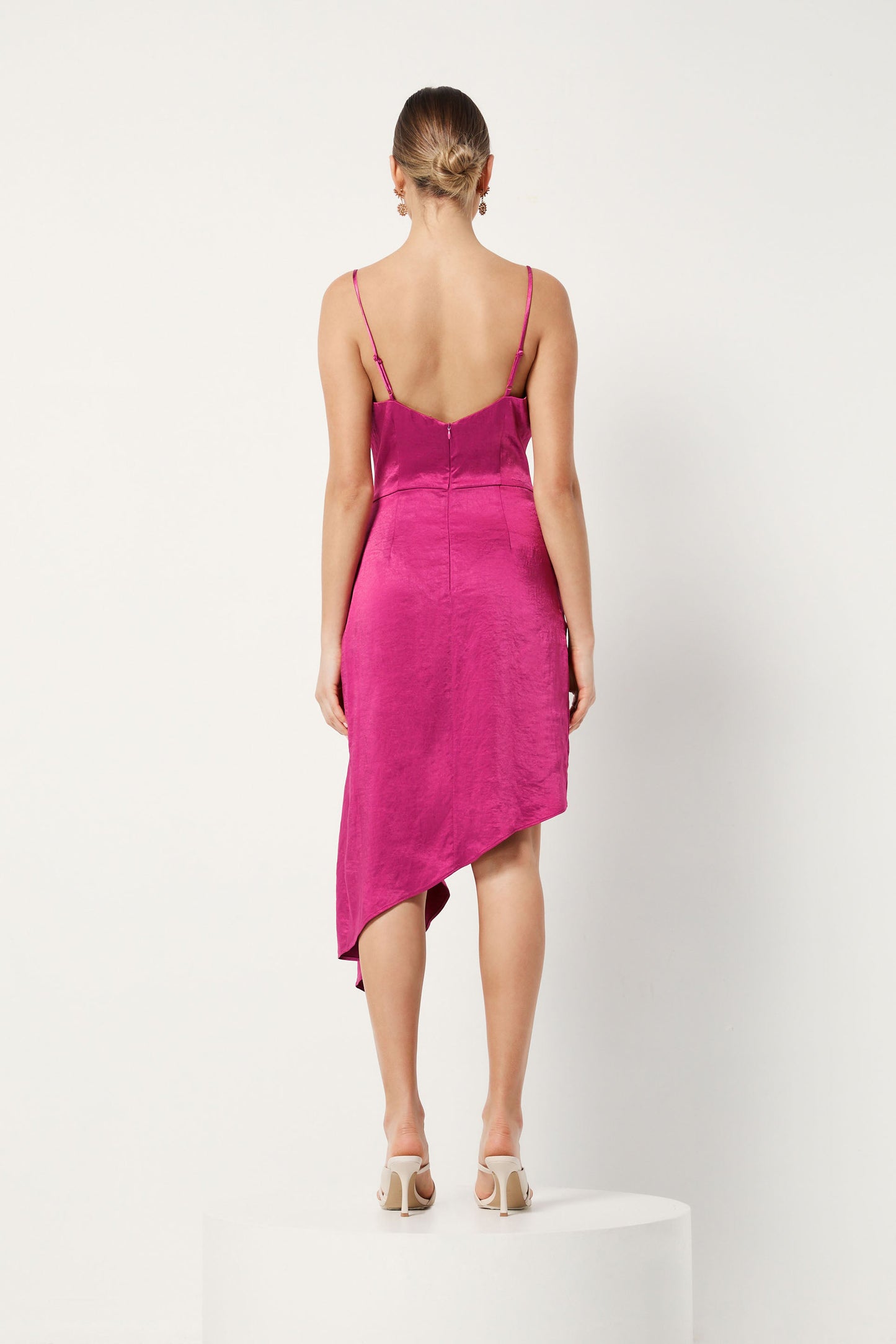 Asymmetric Draped Silk Dress HV8724