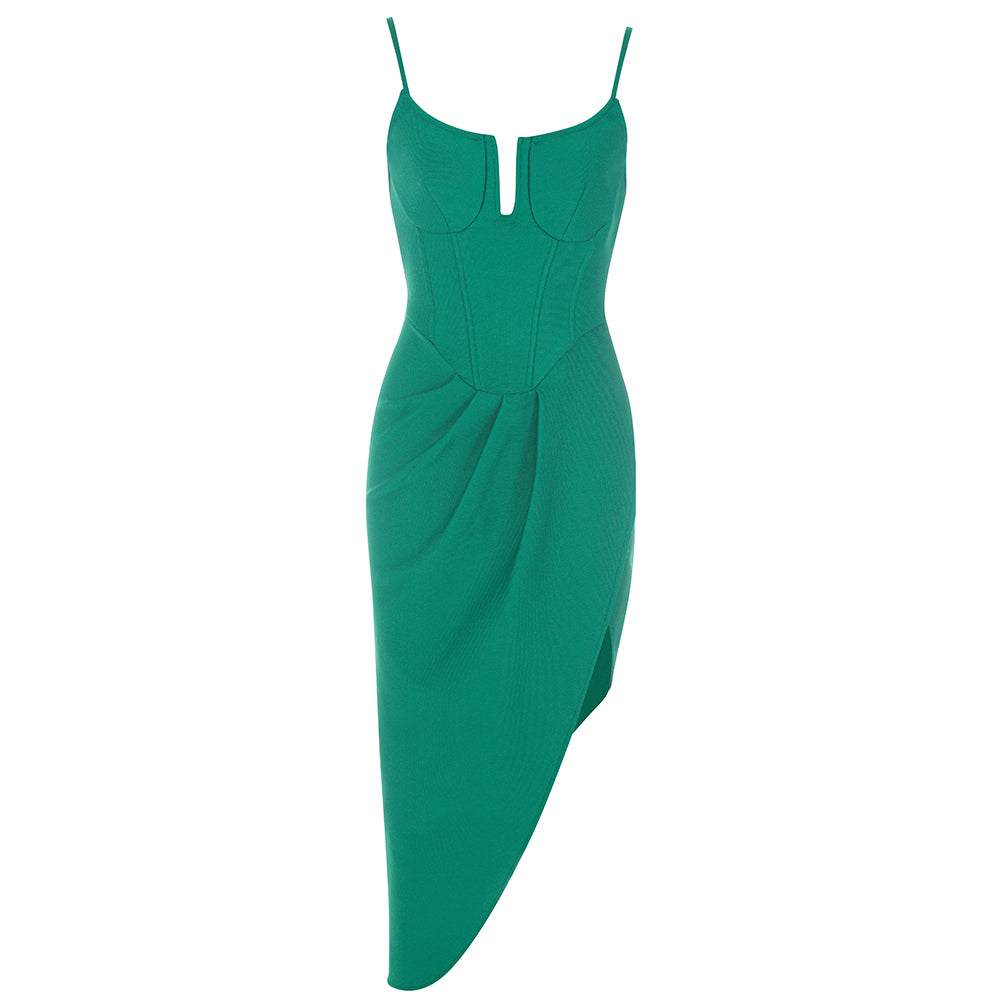 Bustier Draped Midi Dress HV8788