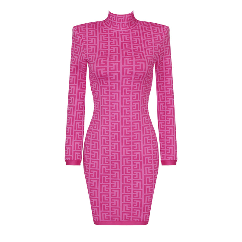 Long Sleeve Printed Dress HV7232