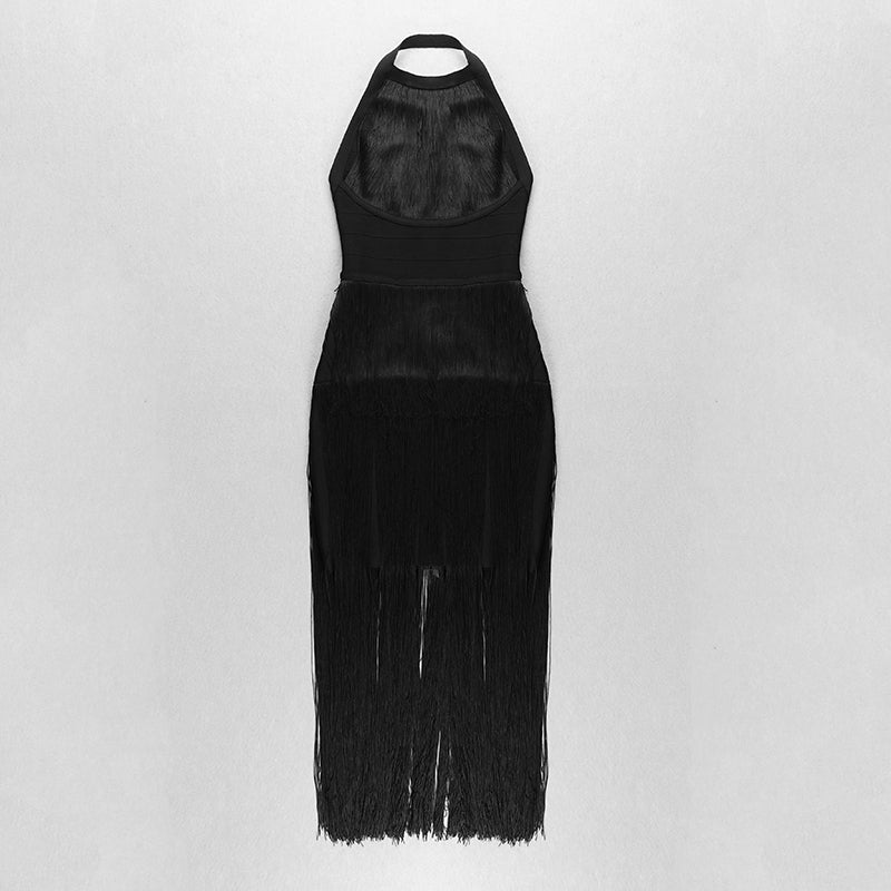Halter Tassel Midi Dress HV7533