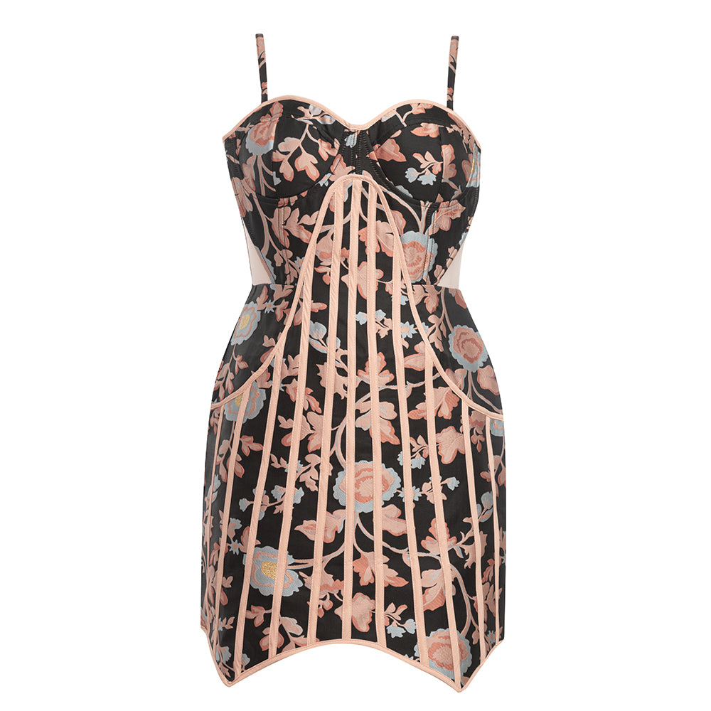 Floral Bustier Structured Dress HV8545