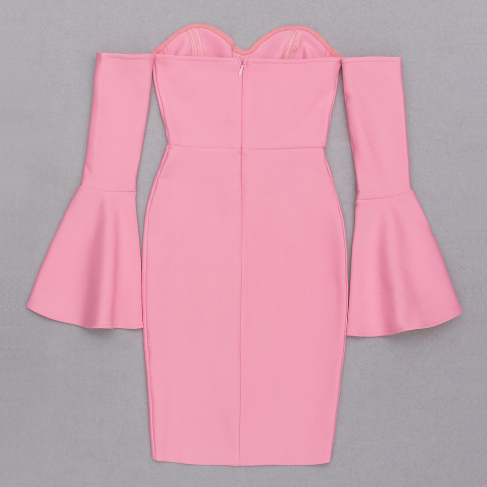 shoulder bustier dress pinkdesign
