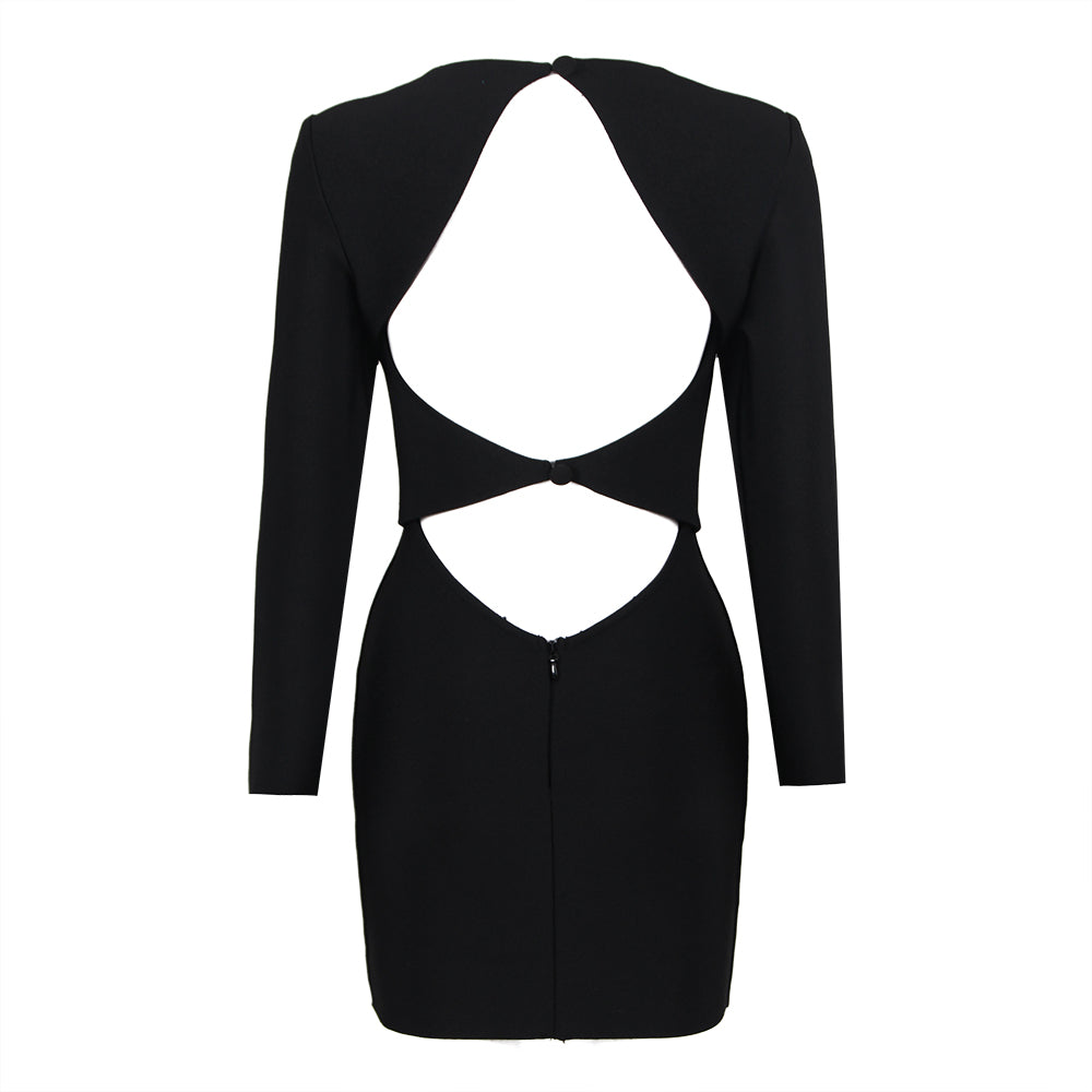 Long Sleeve Backless Dress