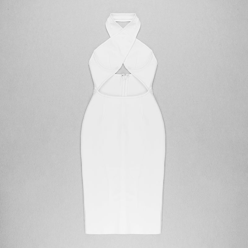 Halter Bustier Cross Over Dress HV7299