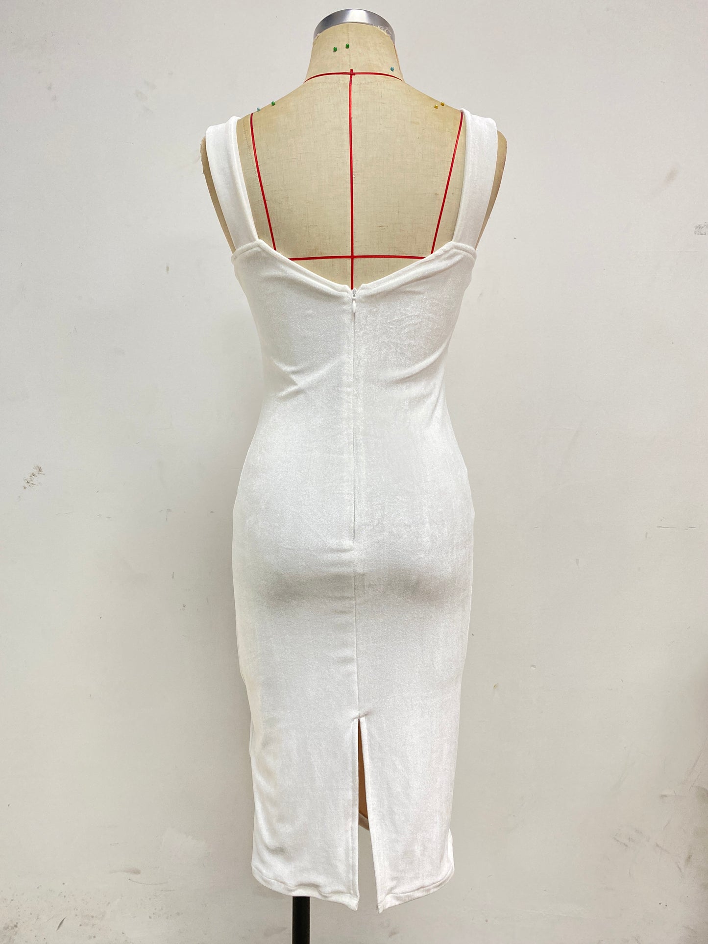 Bustier Structured Mesh Midi Dress HV8998