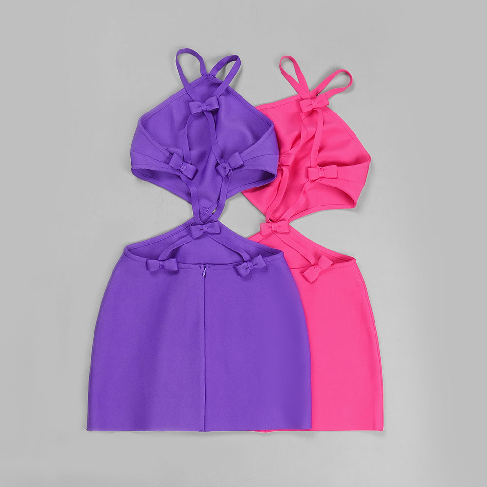 Halter Bow Detail Strappy Dress HV8414