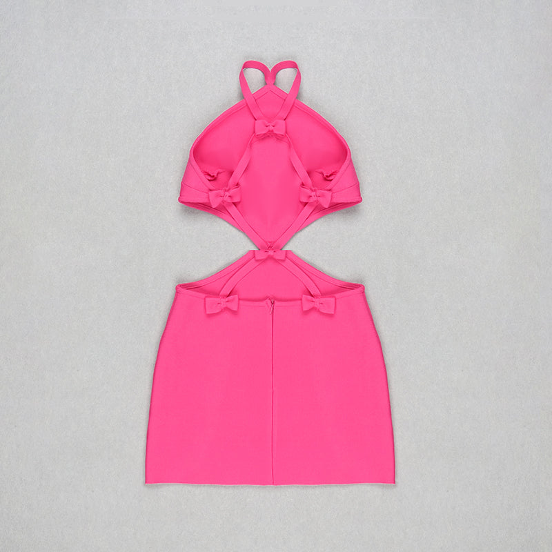 Halter Bow Detail Strappy Dress HV8414